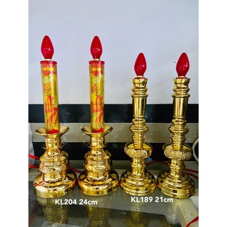 Đèn thờ lư cầy, đèn thờ cây nến đỏ - Đèn Lư cầy truyền thống - giá bán/1 cặp + bóng led