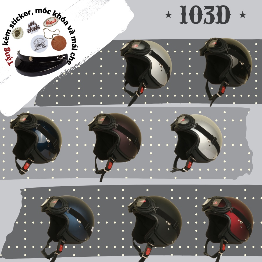 Mũ bảo hiểm 3/4 Cromo 103D free size - Arrow