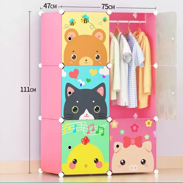 TỦ NHỰA CHO BÉ LĂP GHÉP 6 Ô SIZE 47cm. Tặng kèm 1 treo đồ.mẫu mới về siêu xink