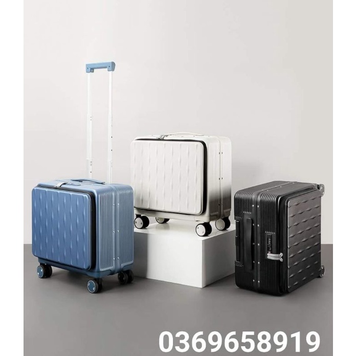 Vali size 18 inch, vali ngang  khung nhôm khóa TSA hãng Traverking hàng cao cấp có ngăn laptop riêng