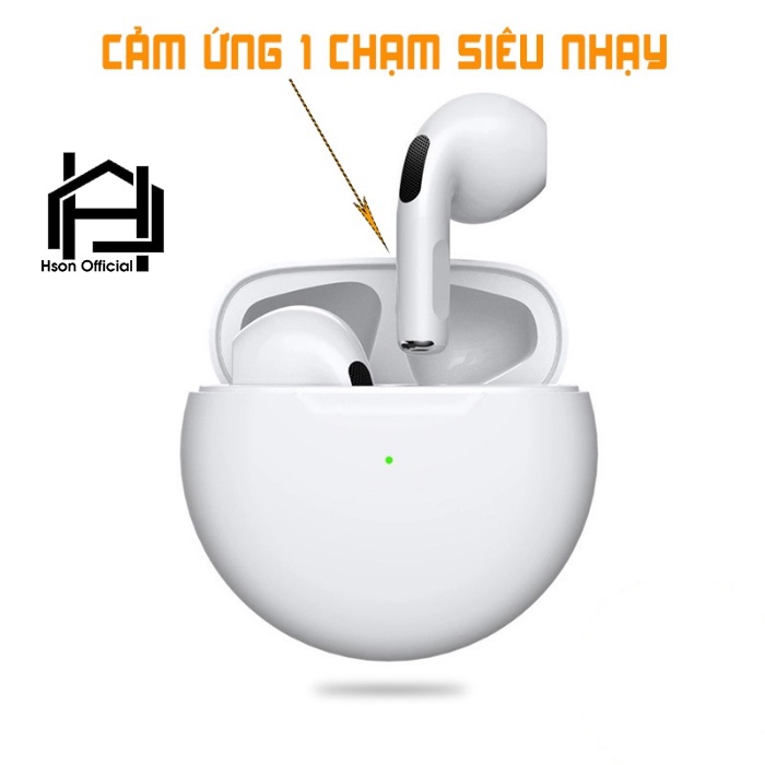 Tai nghe pro 6 bản cao cấp nhất, tai nghe bluetooth không dây có mic, âm thanh vòm cảm biến định vị đổi tên