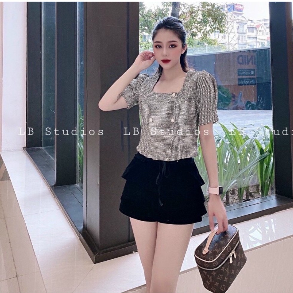 Áo dạ nhũ bạc cúc ngọc sang chảnh da mịn đanh lì hàng loại 1 siêu tôn dáng