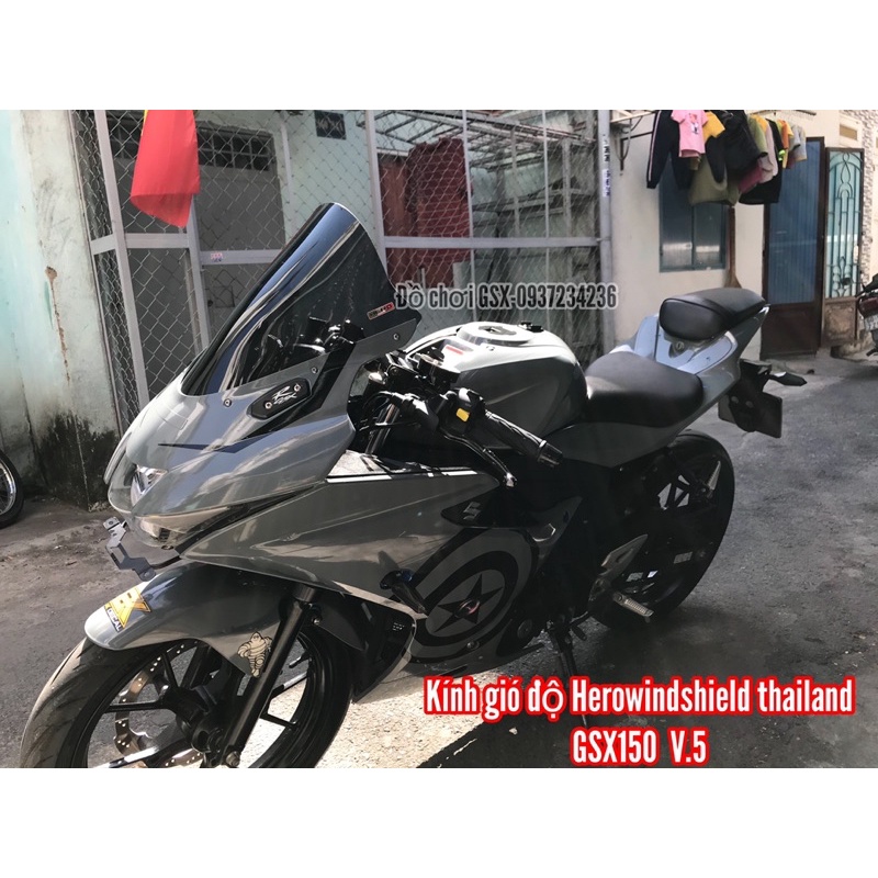 Kính Chắn Gió GSX150 /GSX150R HR.v5 - vòm thấp