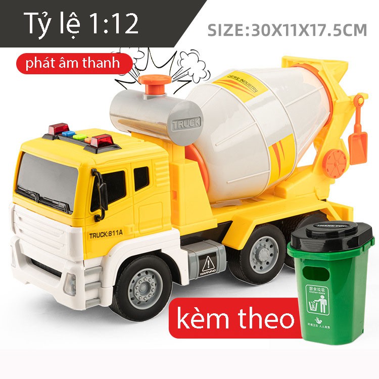 Xe trộn bê tông đồ chơi JB11 mới nhất 2021 (tặng kèm pin + hạt đậu)