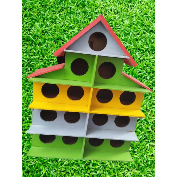 Chuồng chim bồ câu bằng gổ 15 lỗ sơn màu
