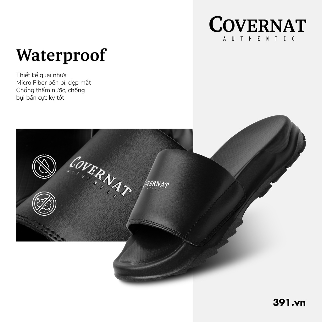 Dép cao cấp unisex covernat ĐEN TRẮNG FULL đế cao 4cm