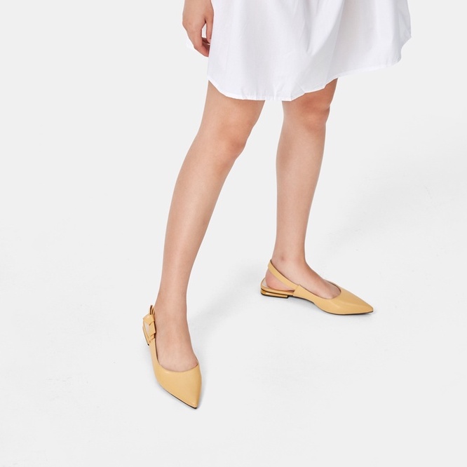 Giày Búp Bê Nữ Thời Trang 3cm JUNO Slingback Thắt Nơ Trang Trí BB03074