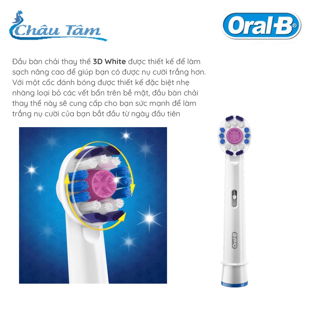 Đầu bàn chải điện Oral-B 3D White tách lẻ 1 cái (MADE IN GERMANY)