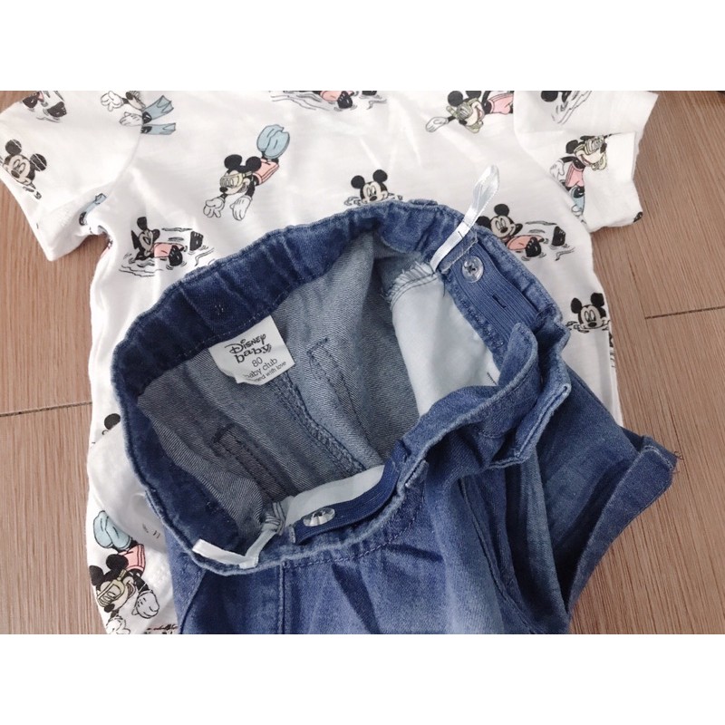 Set bộ thun mickey quần jean sz 3-24M