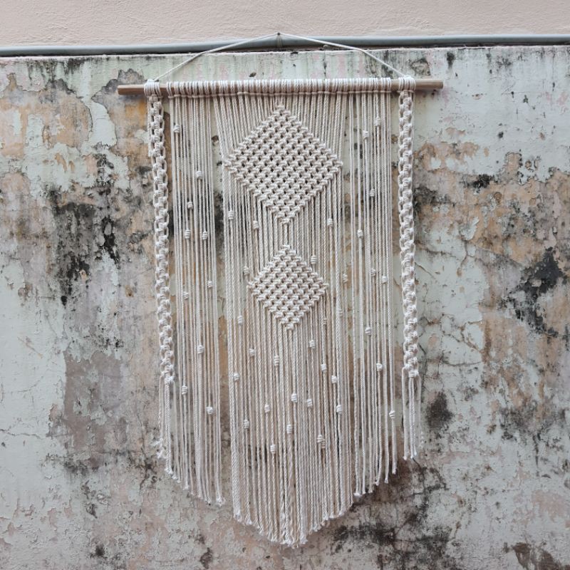 Rèm đan dây Macrame Trang Trí tường 70cm - Ảnh Thật - Bảng màu ở cuối