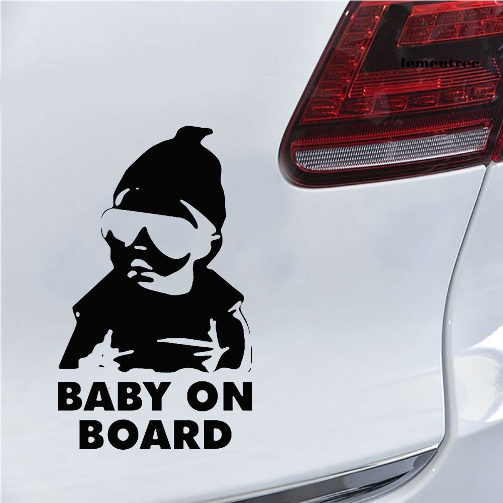 Sticker Phản Quang Dán Trang Trí Xe Hơi Họa Tiết Chữ Baby On Board