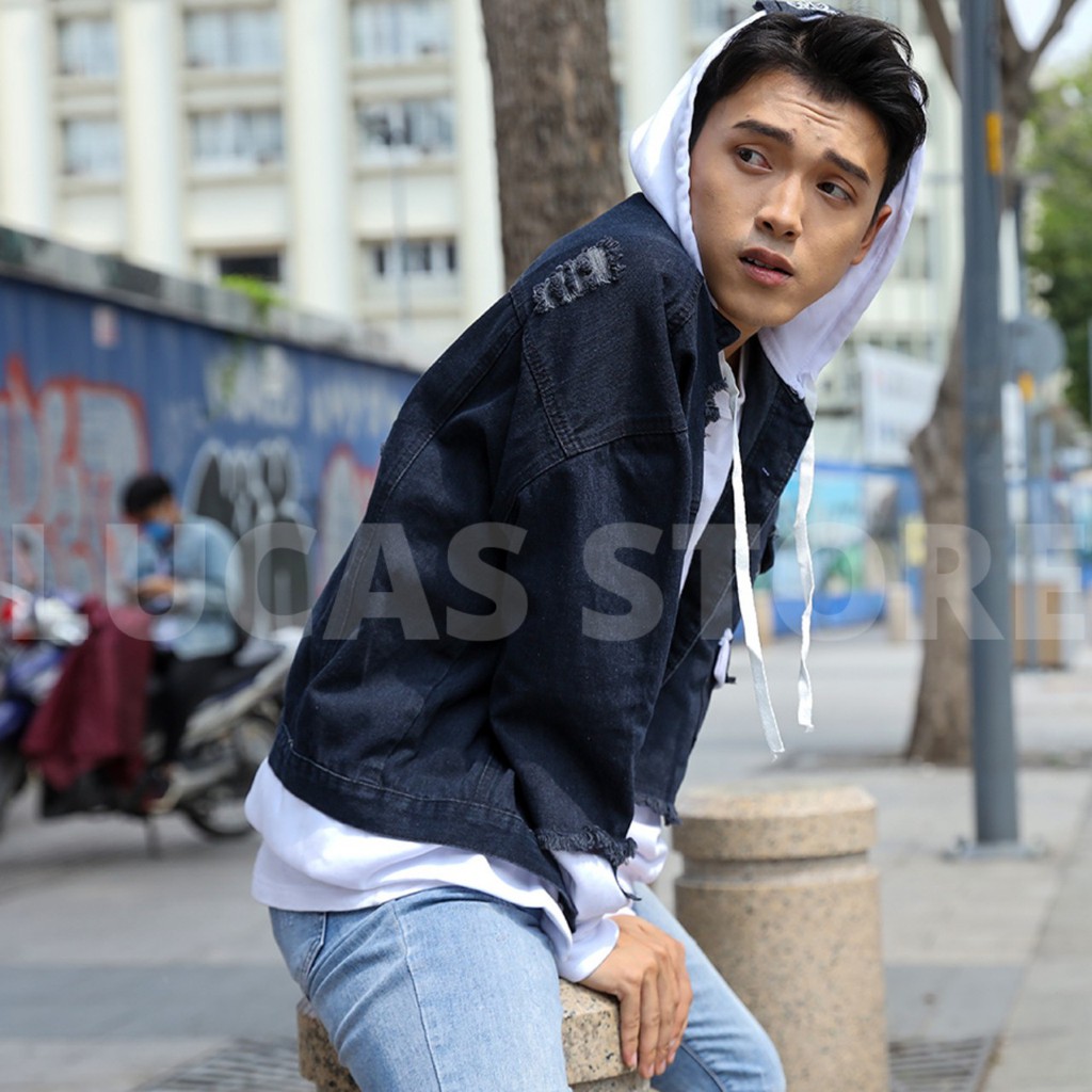 Áo Khoác Jean Denim Nam Nữ Mũ Nỉ Tay Nỉ Đẹp Cao Cấp, Áo Khoác Bò Nam | BigBuy360 - bigbuy360.vn