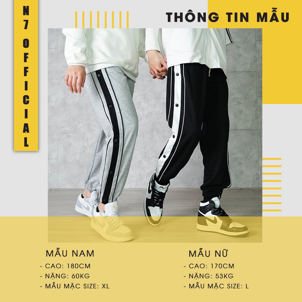 Quần JOGGER CÚC BẤM unisex N7 bo gấu thun dáng suông nam nữ phong cách đường phố Hàn Quốc Ulzzang | BigBuy360 - bigbuy360.vn