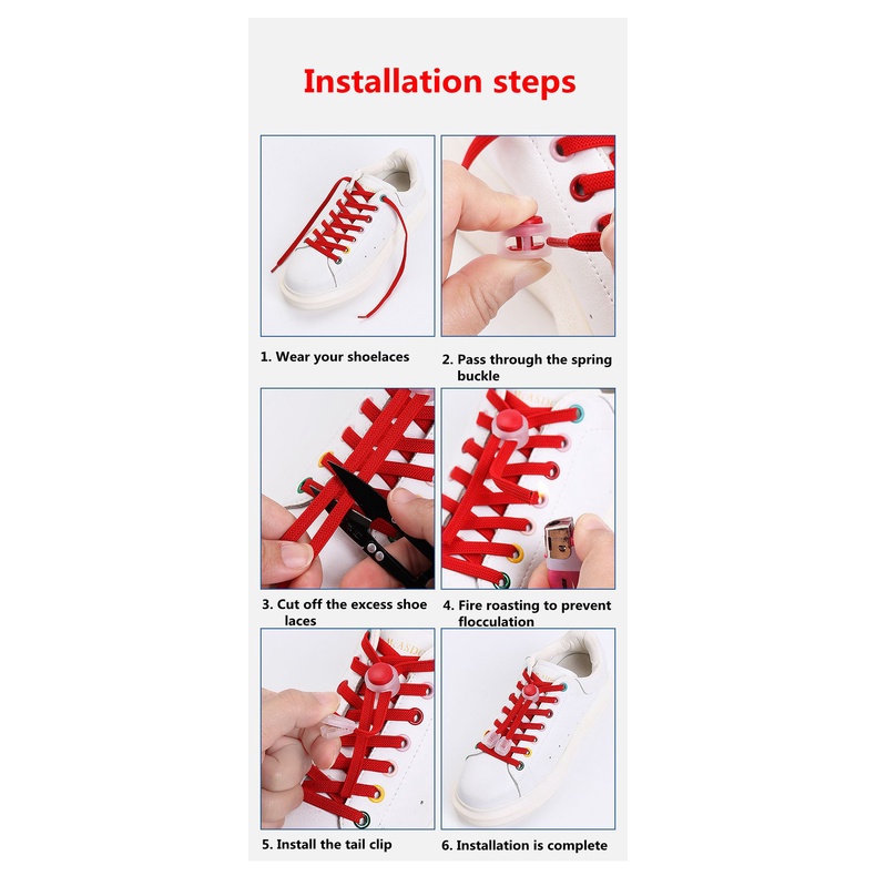 Dây Buộc Giày Co Giãn Không Cần Buộc Tiện Lợi Dành Cho Người Lớn Và Trẻ Em