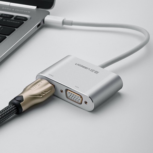 Cáp chuyển USB Type-C to HDMI và VGA chính hãng Ugreen 50318