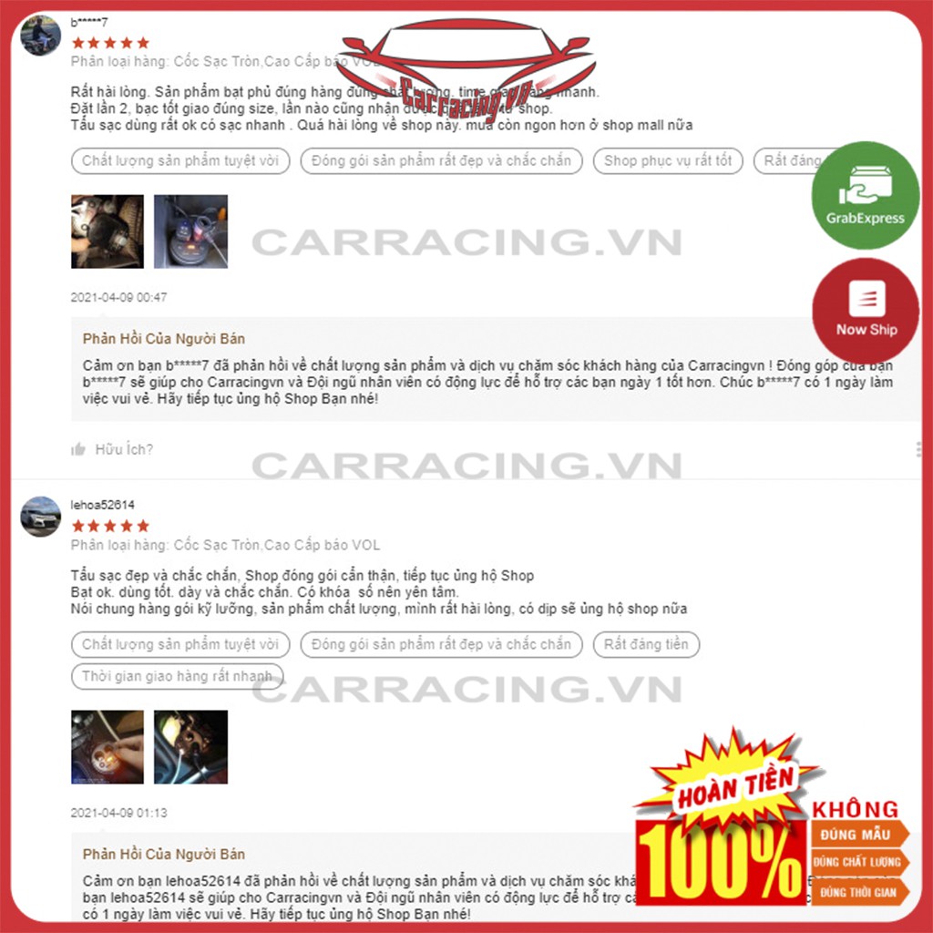 Tẩu Sạc Ô TÔ CARRACING Cốc chia sạc TRÒN nhanh chất lượng cao (2 tẩu tròn 2 USB) bảo hành 6 tháng - Đèn Led báo Vol | BigBuy360 - bigbuy360.vn