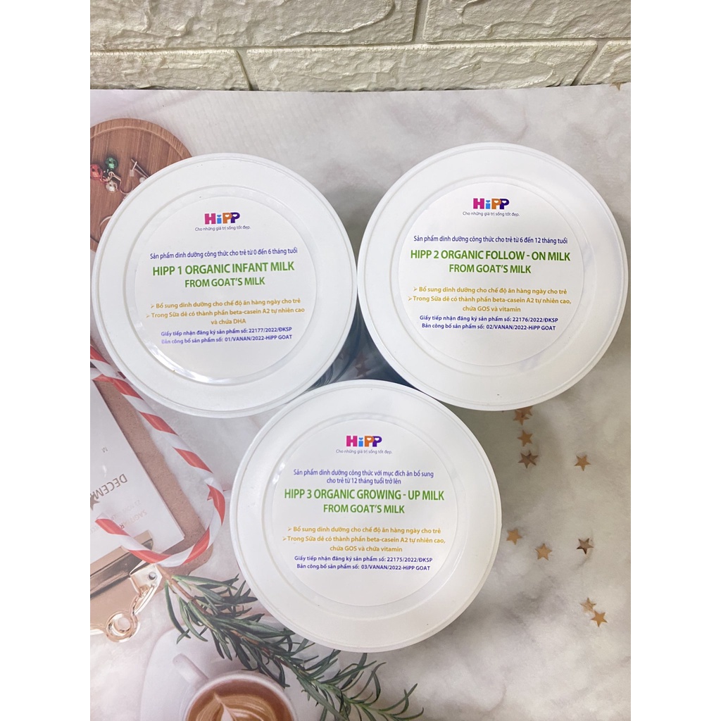 Sữa dê HiPP Organic 400g Số 1,2,3 Giúp Bé Phát Triển Chiều Cao, Trí Não, Tăng Cường Hấp Thu - 1 Đổi 1 Nếu Lỗi NSX