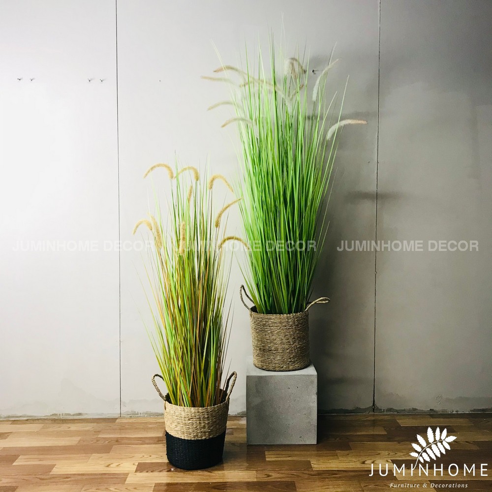 Cây giả, cỏ bông lau giả, hoa cỏ lau khô - Cây giả decor trang trí nhà cửa nội thất phòng khách phòng ngủ