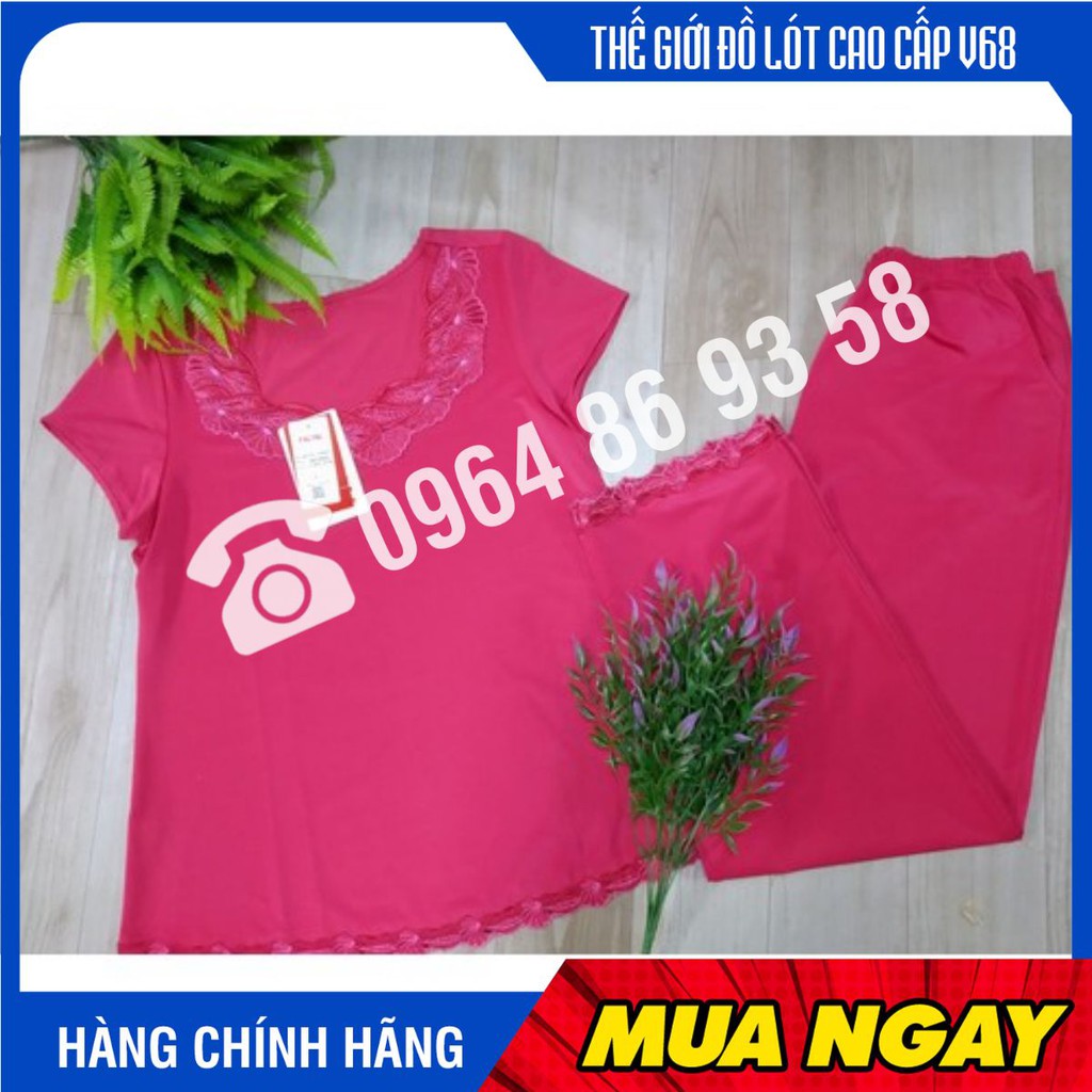 Bộ quần áo nữ mặc nhà cộc tay, quần dài thun lạnh Paltal 130661