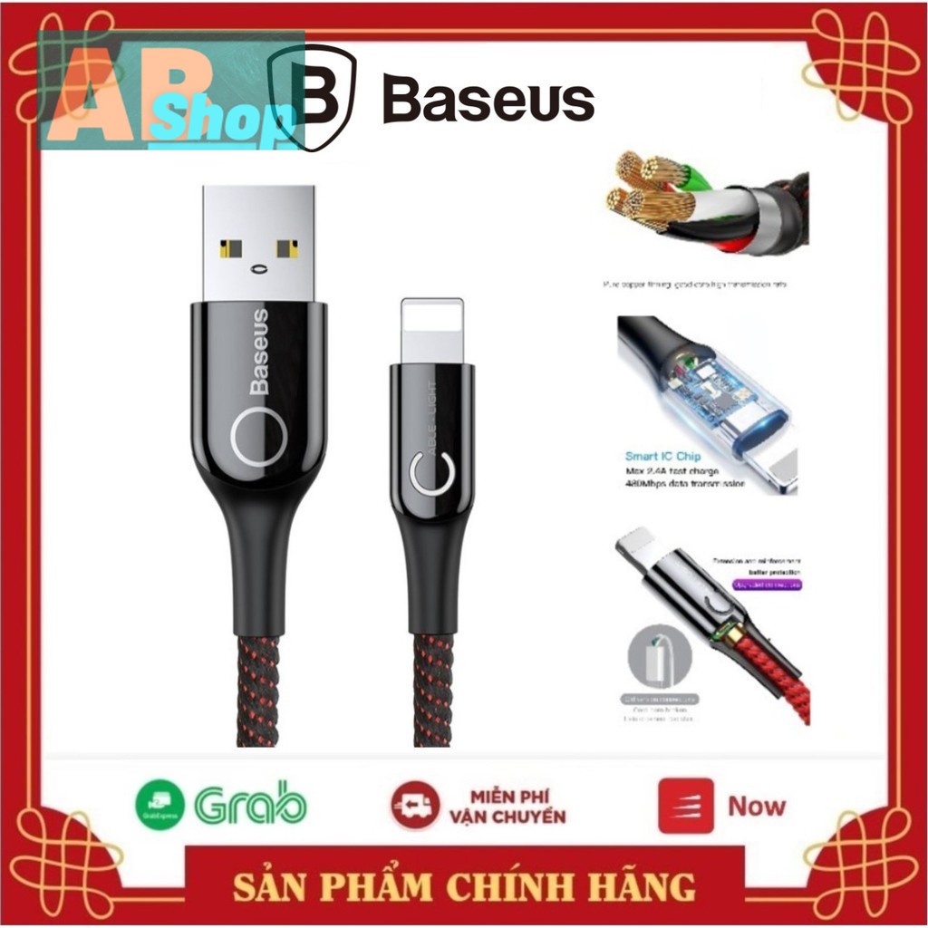 Cáp sạc tự ngắt Baseus USB 2.4A sạc/truyền dữ liệu chất lượng cao cho IPXR XS Max/dây sạc tự ngắt 1