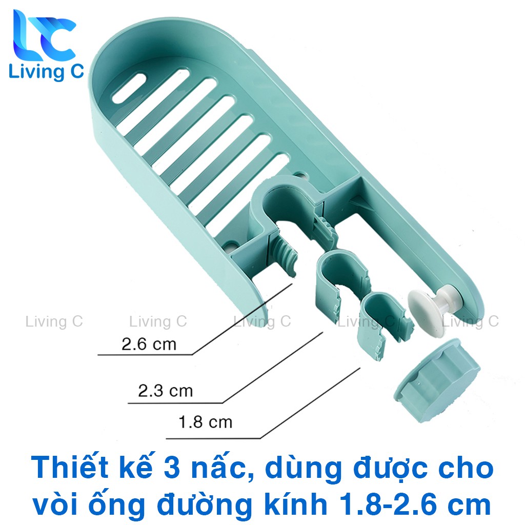 Kệ gắn vòi nước Living C K68 , kẹp vòi nước bồn rửa chén bát lavobo bằng nhựa tiện lợi