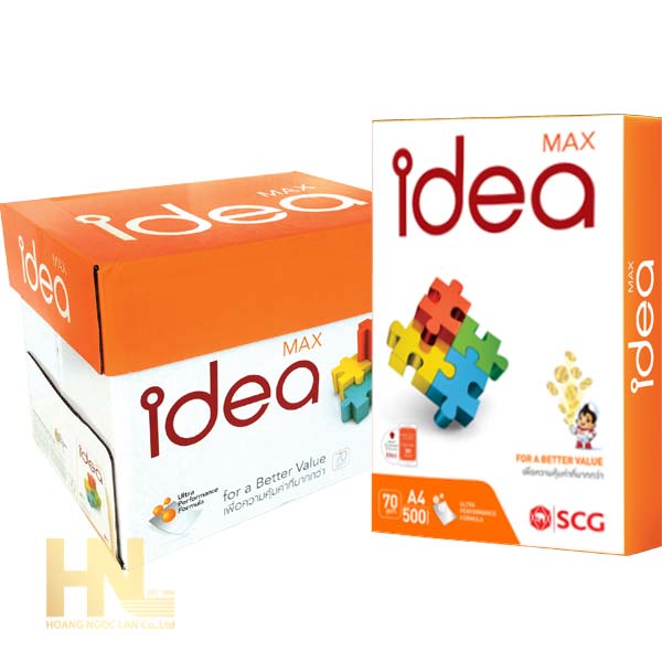 Giấy A4 Idea (70gsm, 80gsm), bán theo ram, 500 tờ/ram