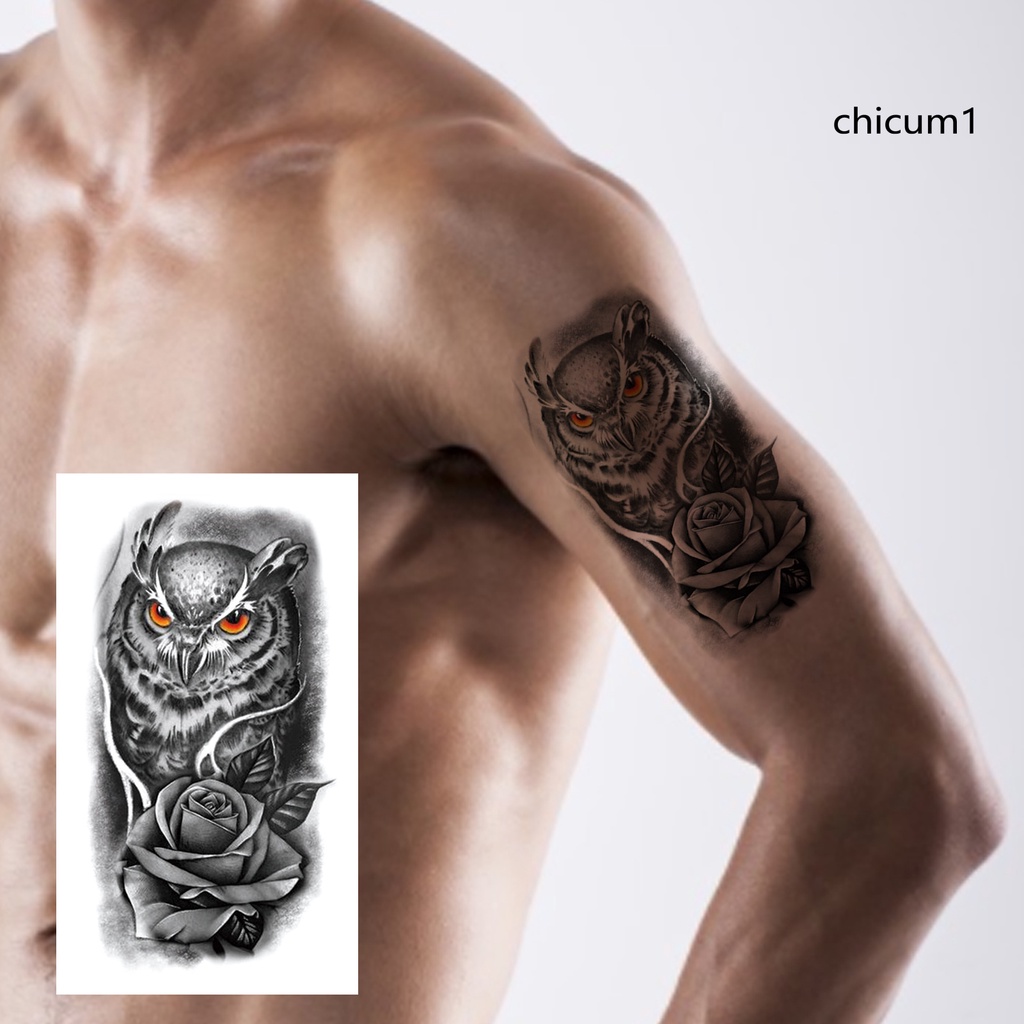 Set 5 Giấy Hình Xăm Tạm Thời Siêu Mỏng Hình Hổ Trắng Đen