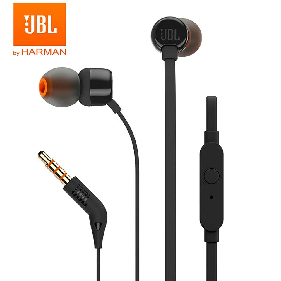 Tai Nghe Nhét Tai JBL T110 Có Micro Jack 3.5mm Âm Thanh Sống Động Cho ios iPhone Android Huawei / Xiaomi / oppo / vivo / Samsung