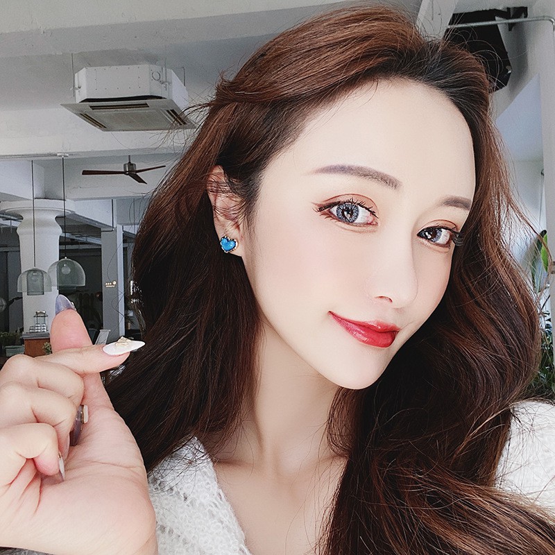 Khuyên tai kẹp không bấm lỗ chốt cố định K172 bằng hợp kim hình trái tim dáng ngắn Leous Accessories
