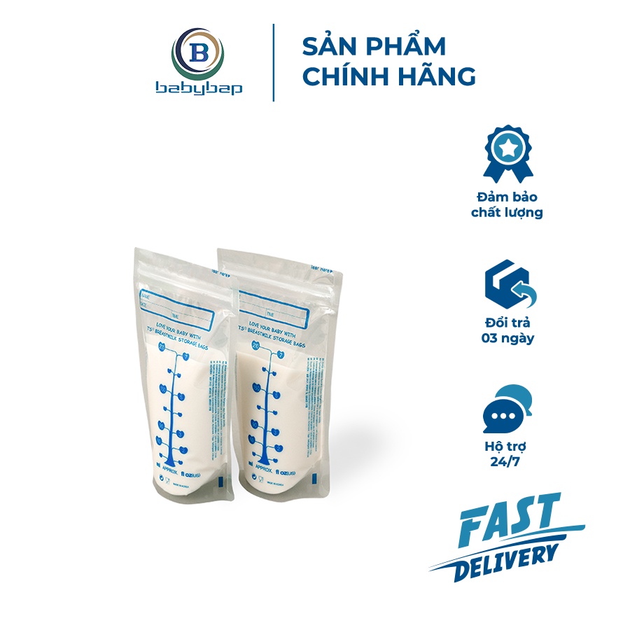 Túi Đựng Sữa Mẹ (Trữ Sữa Mẹ) Unimom Tiêu Chuẩn Standard Không Có BPA 210ml (60 túi/hộp) UM870183