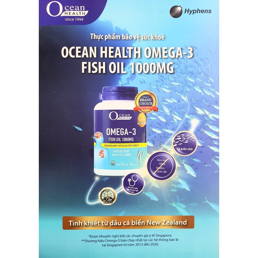 Dầu cá OCEAN HEALTH OMEGA-3 FISH OIL 1000MG
