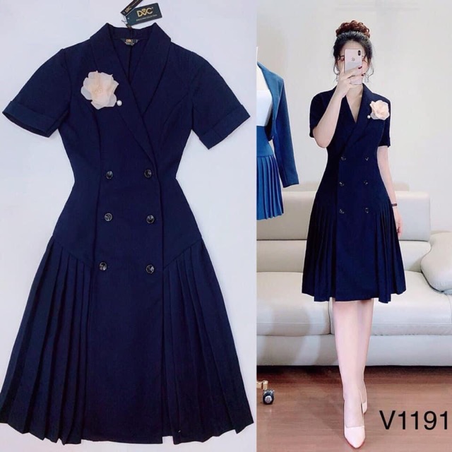 Váy dáng vest cho các nàng công sở tha hồ duyên dáng mà vẫn lịch thiệp nhé ạ. Váy chỉ còn size S thôi ạ. Hoa cài áo rời