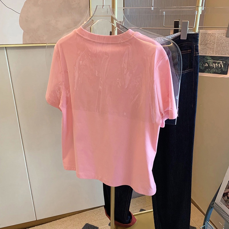 NRVP Áo thun cotton tay ngắn cổ tròn phong cách Hàn Quốc thời trang mùa hè dành cho nữ
