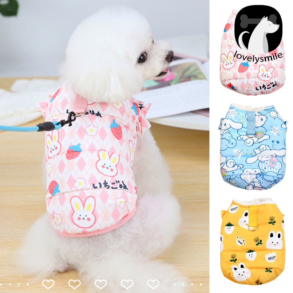 Áo khoác cotton chống thấm nước in họa tiết hoạt hình dễ thương cho thú cưng