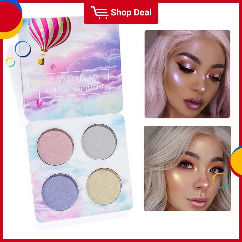 Bảng phấn bắt sáng 4 màu sắc lấp lánh dành cho trang điểm