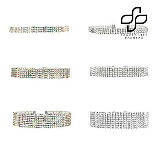 Vòng cổ choker đính đá nhân tạo lấp lánh sang trọng thời trang dành cho nữ