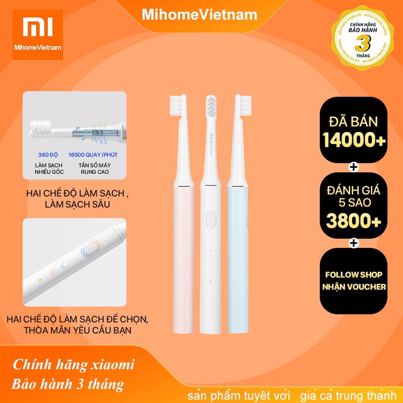 Bàn chải điện Xiaomi Mijia T100 -pin sạc-kháng nước ipx7