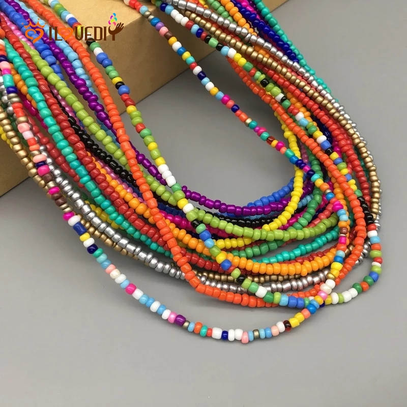 Vòng Cổ Kiểu Xỏ Hạt Nhiều Màu Sắc Đơn Giản Phong Cách Bohemian
