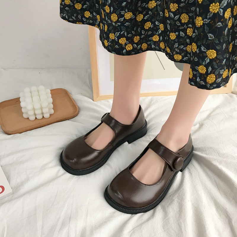 Giày Mary Jane quai dính gót 3cm