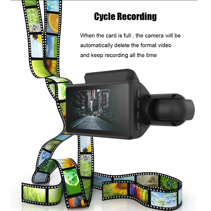 Camera ống kính kép DVR WDR Full HD 1080P màn hình 3.0 inch cảm biến G tầm nhìn ban đêm rõ ràng cho xe ô tô