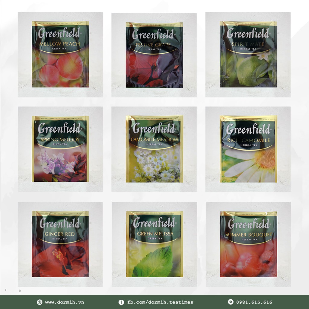 SET TRÀ Greenfield | Mix 33 vị trà xanh, trà đen & trà thảo mộc