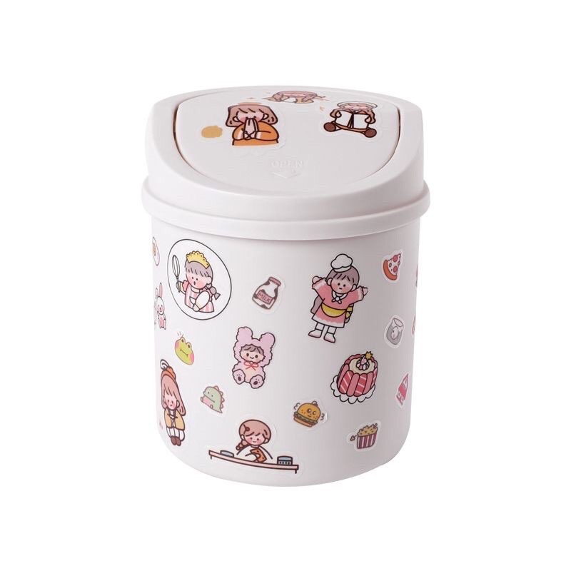 Thùng rác mini cute để bàn học, thùng rác dễ thương