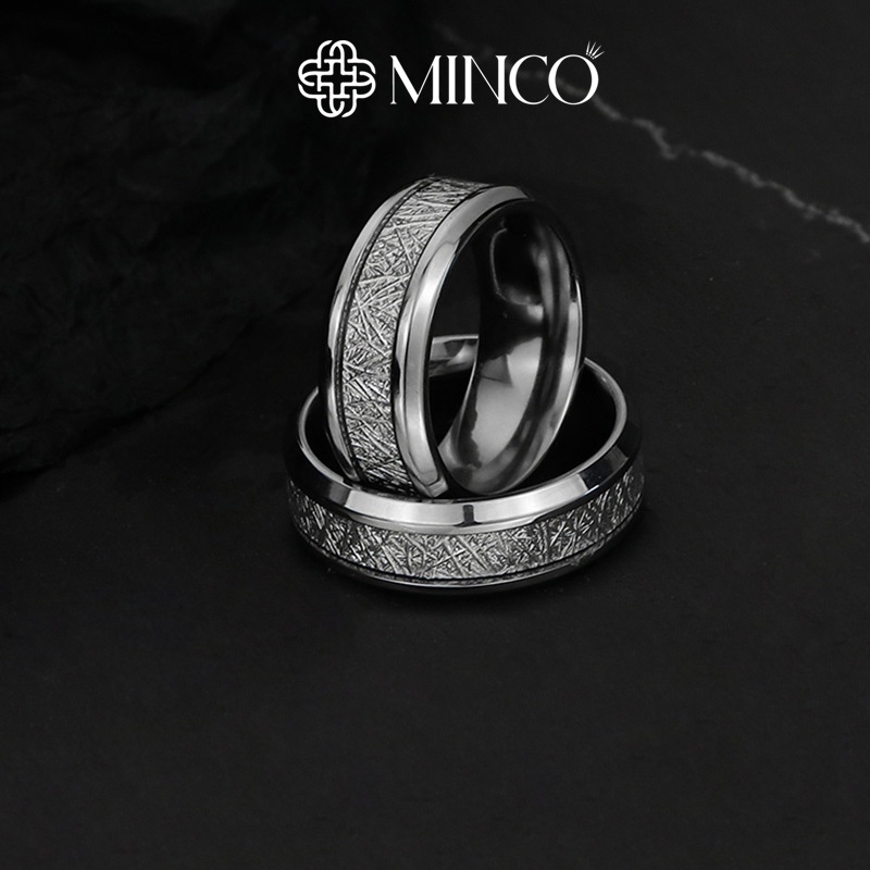 Nhẫn Nam Họa Tiết Rãnh độc đáo Minco Accessories phong cách màu bạc nhẫn đẹp không gỉ thời trang NT59