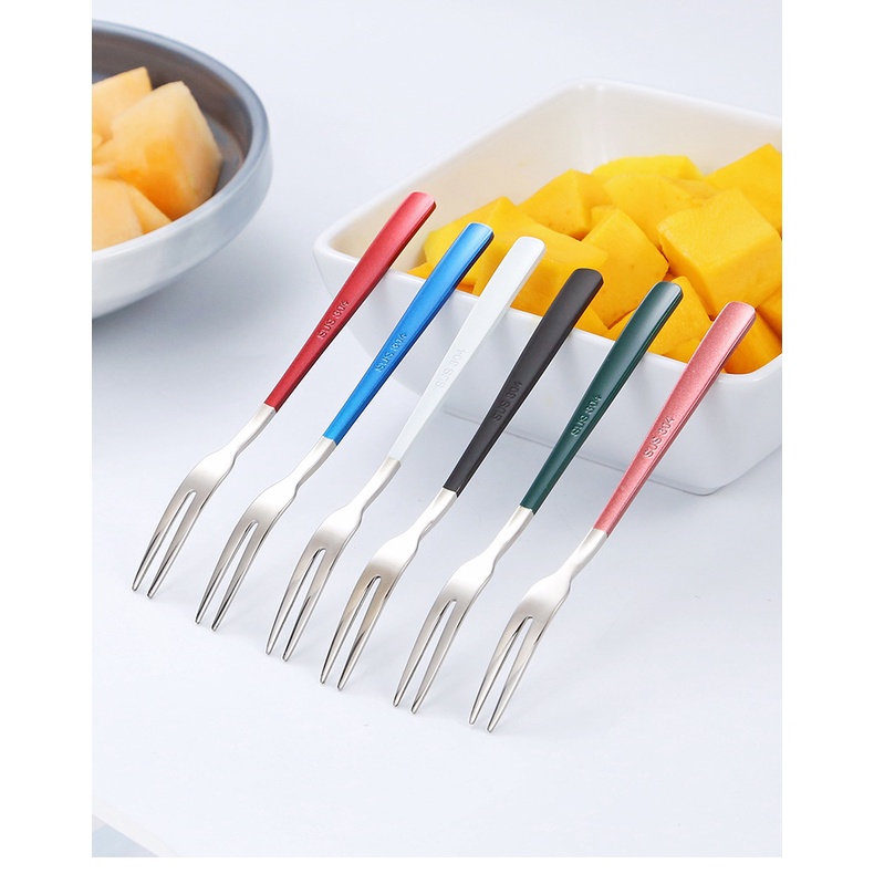 Nĩa Ăn Tráng Miệng Bằng Inox 304 Phong Cách Hàn Quốc