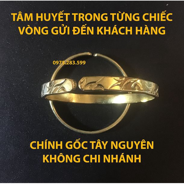 Vòng Tay Đồng Bản Dẹp Khắc Hoạ Tiết Thủ Công Tây Nguyên