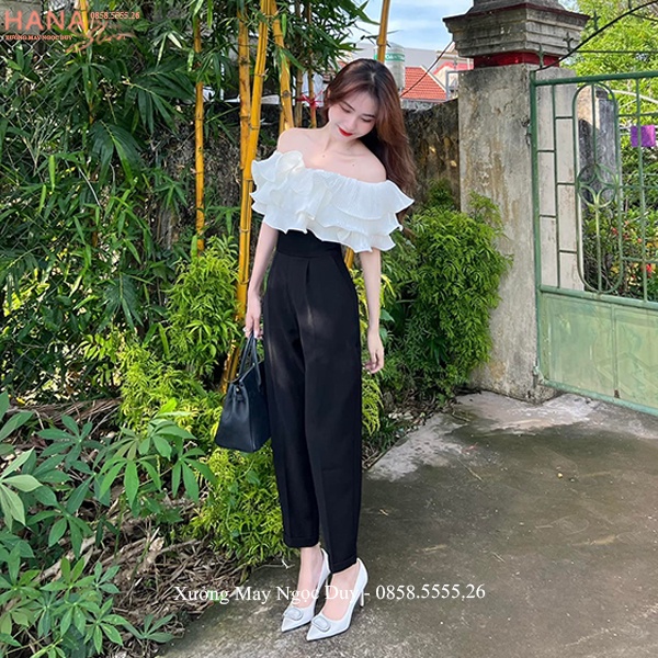 Quần tây nữ lưng cao đi học làm công sở khóa sau hông dáng quần vải baggy cạp cao nữ công sở học sinh co giãn nhẹ đi học
