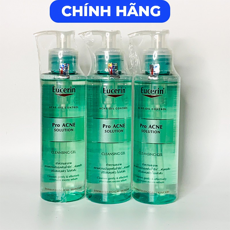 Sữa Rửa Mặt ⚜️CHÍNH HÃNG⚜️ Sữa Rửa Mặt Eucerin ⚜️ Eucerin Pro ACNE Solution Cleansing Gel 200ml