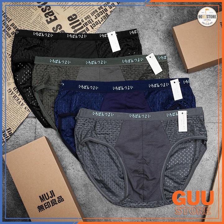 [𝗖𝗢𝗠𝗕𝗢 𝟰 𝗖𝗔́𝗜] Quần Lót Nam kiểu dáng Boxer, Tam Giác MUJI QSL12