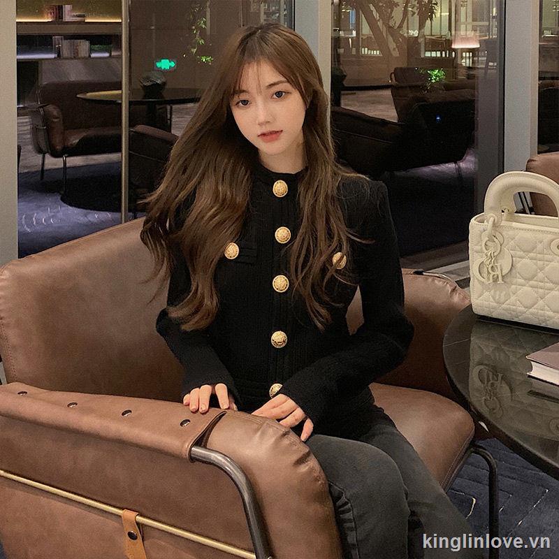 ❤Nước hoa quà tặng❤Áo khoác dệt kim tay dài thiết kế mới thời trang cho nữ