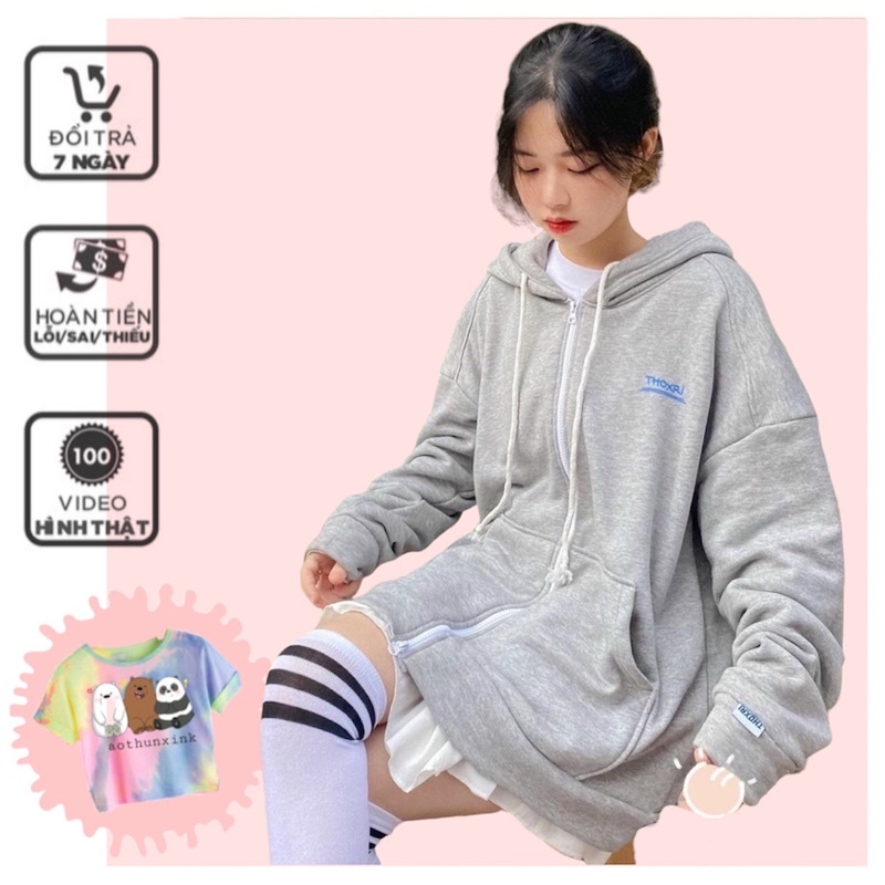 ÁO KHOÁC ZIP FORM RỘNG THOXI NAM NỮ ĐỀU MẶC ĐƯỢC